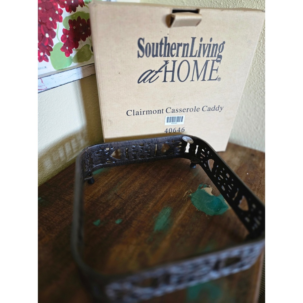 Southern Living at Home Clairmont Casserole Caddy 40646 Square Metal Trivet 9in